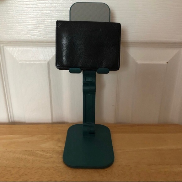 Stone Mountain wallet leather billfold L shape trifold card holder black crackle - Picture 10 of 11